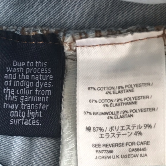 J.Crew 8” Mid-Rise TOOTHPICK Light Wash Skinny Jeans Style H6443 ~ size 26 - Picture 3 of 9